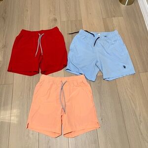 George Peach, Light Blue, and Red Shorts Trio